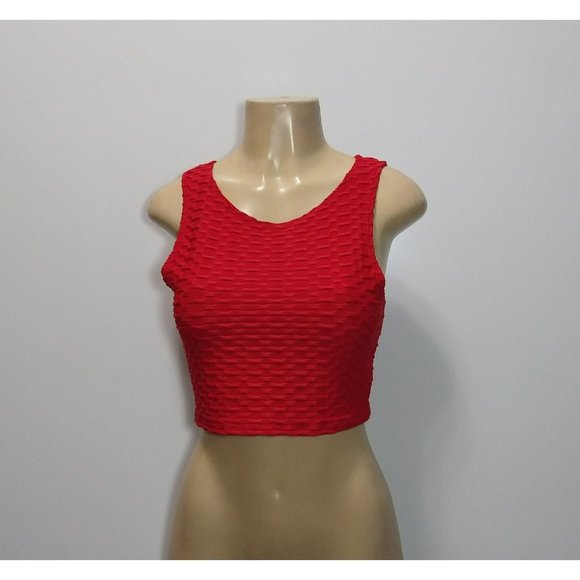 Red anti Cellulite crop top available in size M and L - Picture 1 of 3